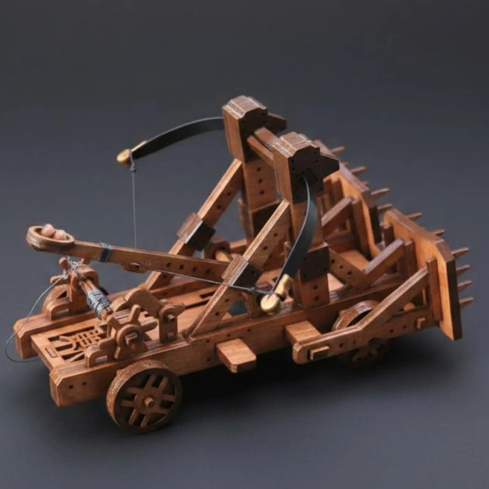 Ancient Chinese Chariot Model Historical Reproduction Wooden Siege Engine Model Kit DIY Siege Armament Assembly Kit