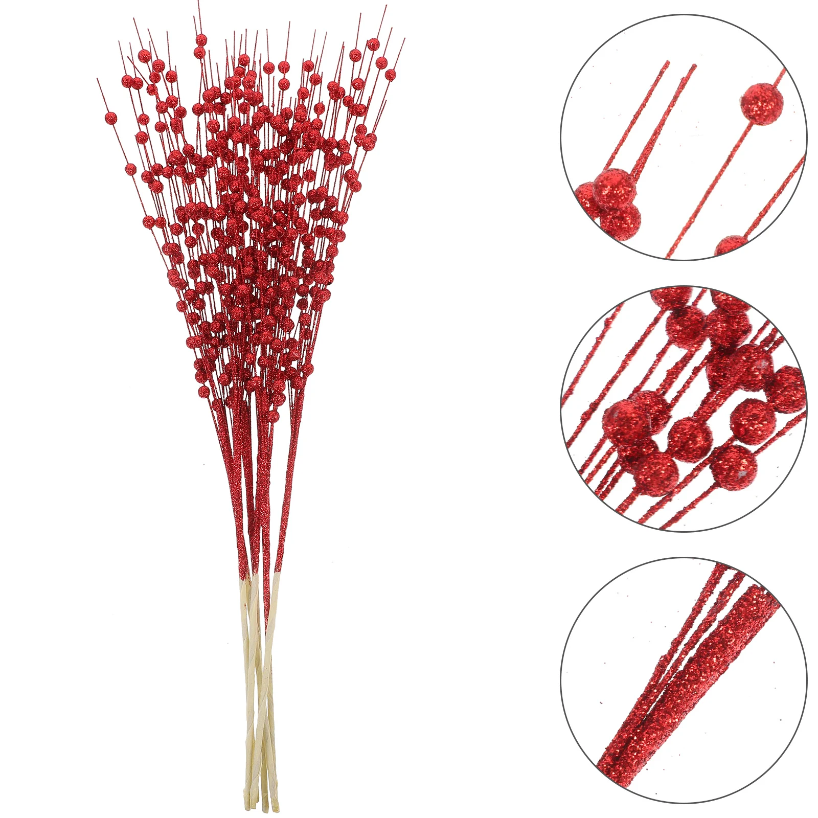 

6 Pcs Christmas Decor Simulation Berry Bouquet Artificial Picks Tree Branches Decoration
