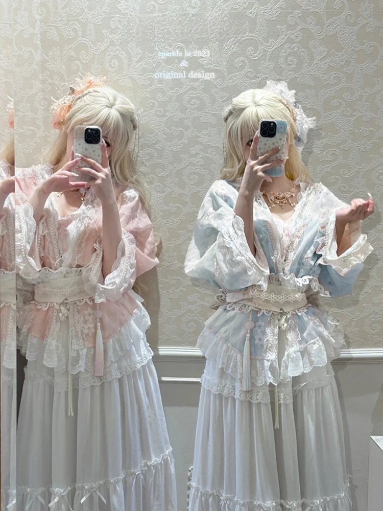 

Оригинальный винтажный жилет Xue Ni из сращенного кружева, облегающий жилет розового цвета Aosphere Sensation, верхняя одежда, женская мода, лето 2025