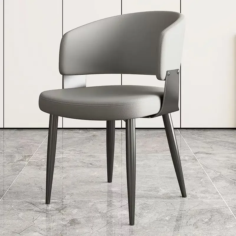 Dining Table and Chairs Italian Minimalist New Light Luxury High-end Home Backrest Stool Medieval Backrest Chair view 5