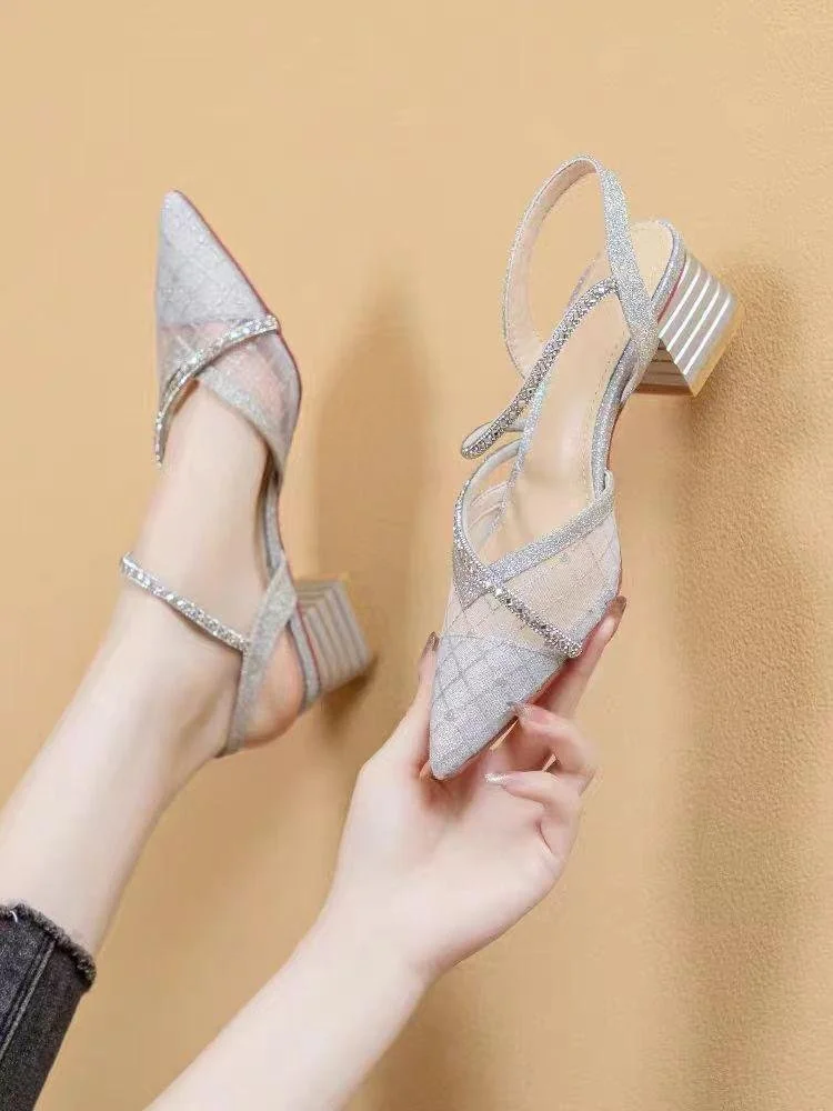 French Style Rhinestone Mesh P – Rhinestone Sandal Women recenzja i cena