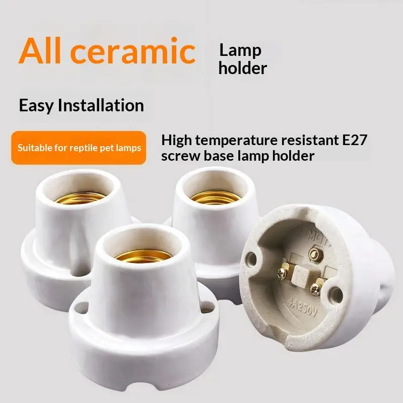 **1Pcs Lighting Fittings E27 Socket Screw Ceramic Waterproof Explosion-proof Lamp Holder Outdoor Engineering Modified Lamp Base