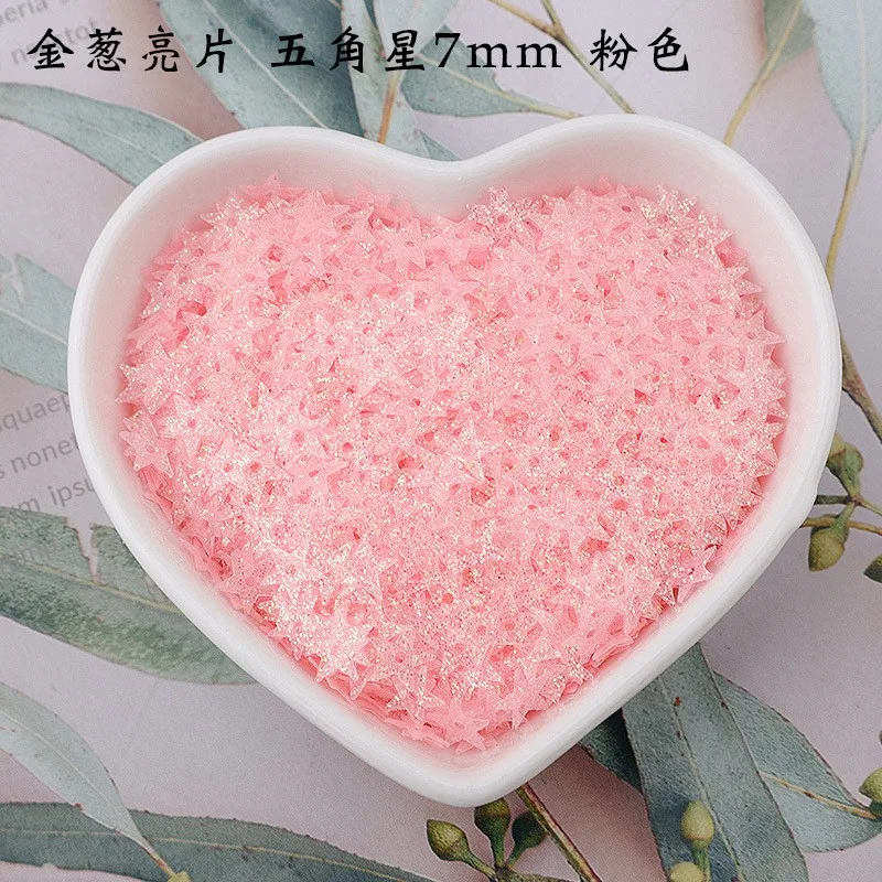 WHOLESALE 500g Package Glitter Star Heart Sequins for Nails Art Polymer Clay Slime Accessories Scrapbook Handmade Shakes Sequins