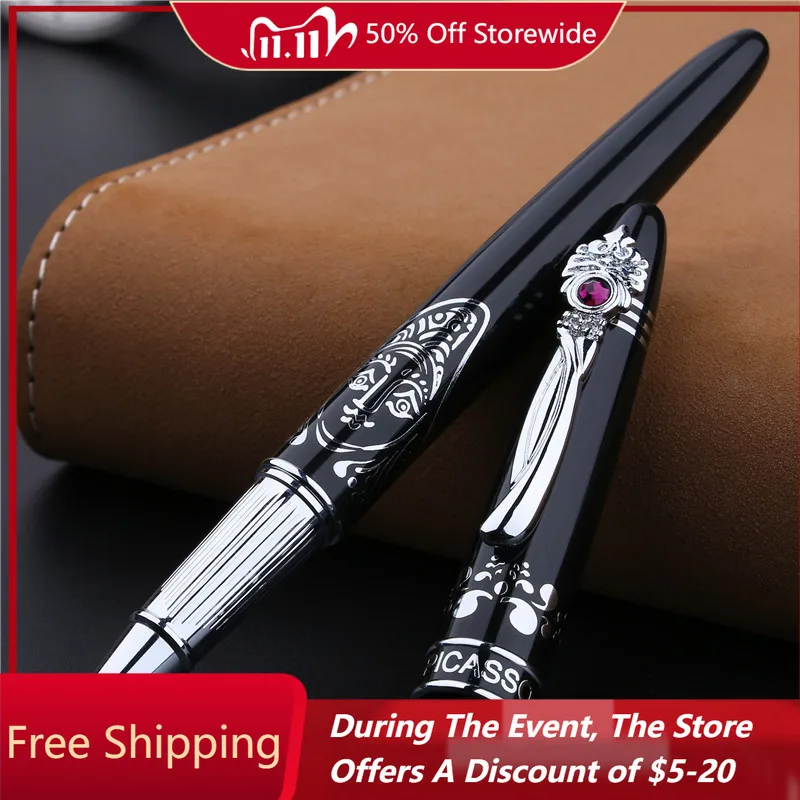 

Pimio 928 Metal Ballpoint 0.5mm Black Refill Office Students Korean Stationery Pens for Writing Gel Pen Office MB Rollerball Pen