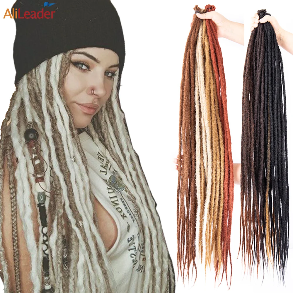 Trança de cabelo sintético para homens e mulheres, moda Reggae, fechaduras de crochê, Dreadlocks afro artesanal 36"