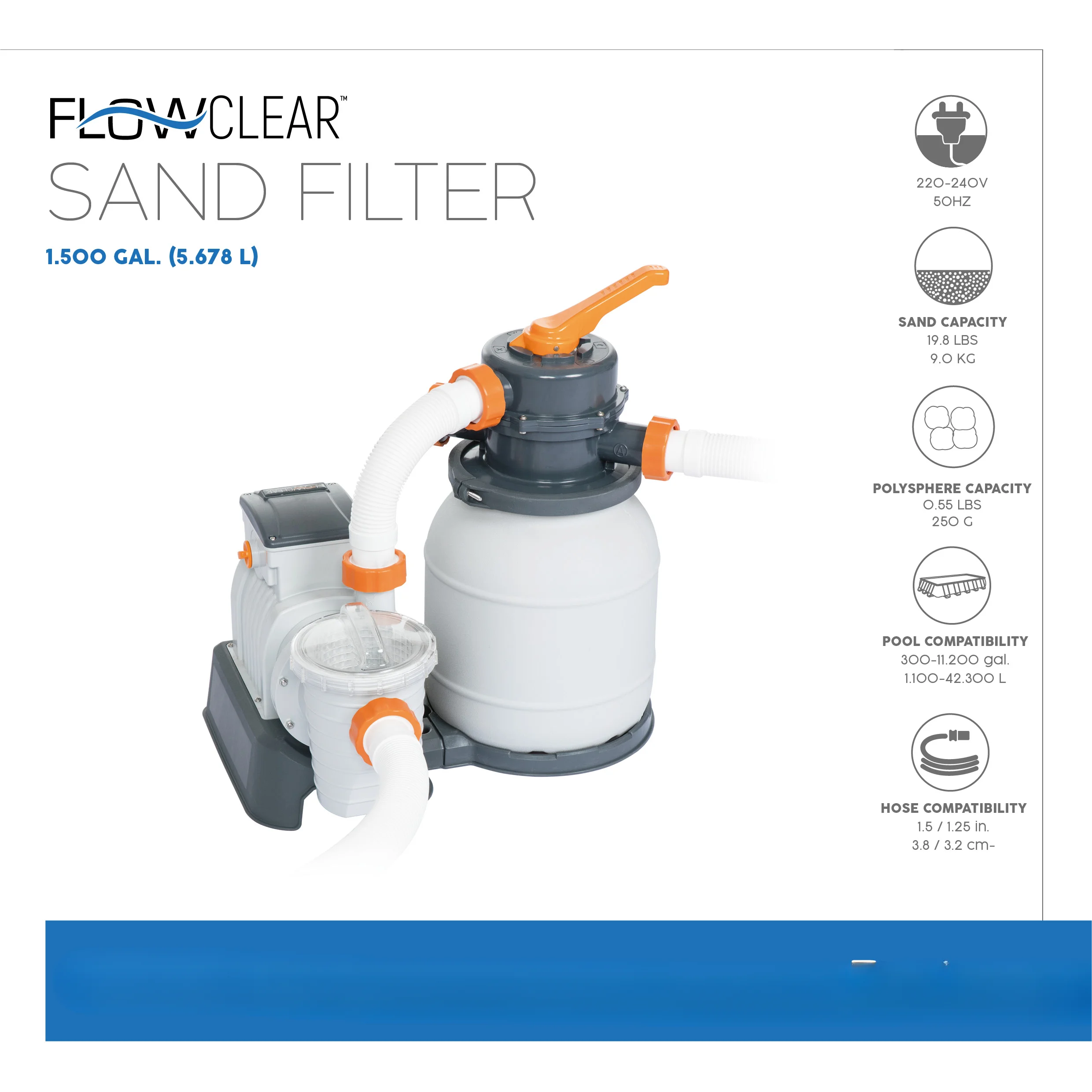 For Bestway 58497 1500gal pool sand filter system sand filter and pump sand filter pump swimming pool for sale