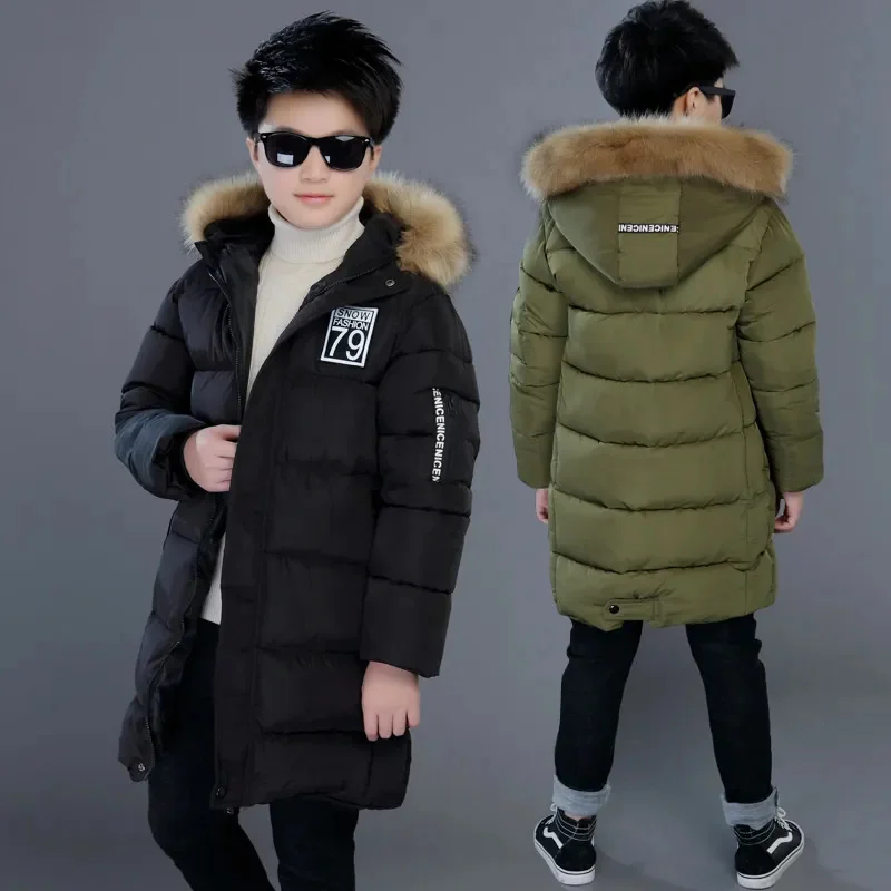 

Winter Thicken Windproof Warm Kids Coat Waterproof Children Outerwear Cotton Filler Heavyweight Boys Jackets For 4-14 Years Old