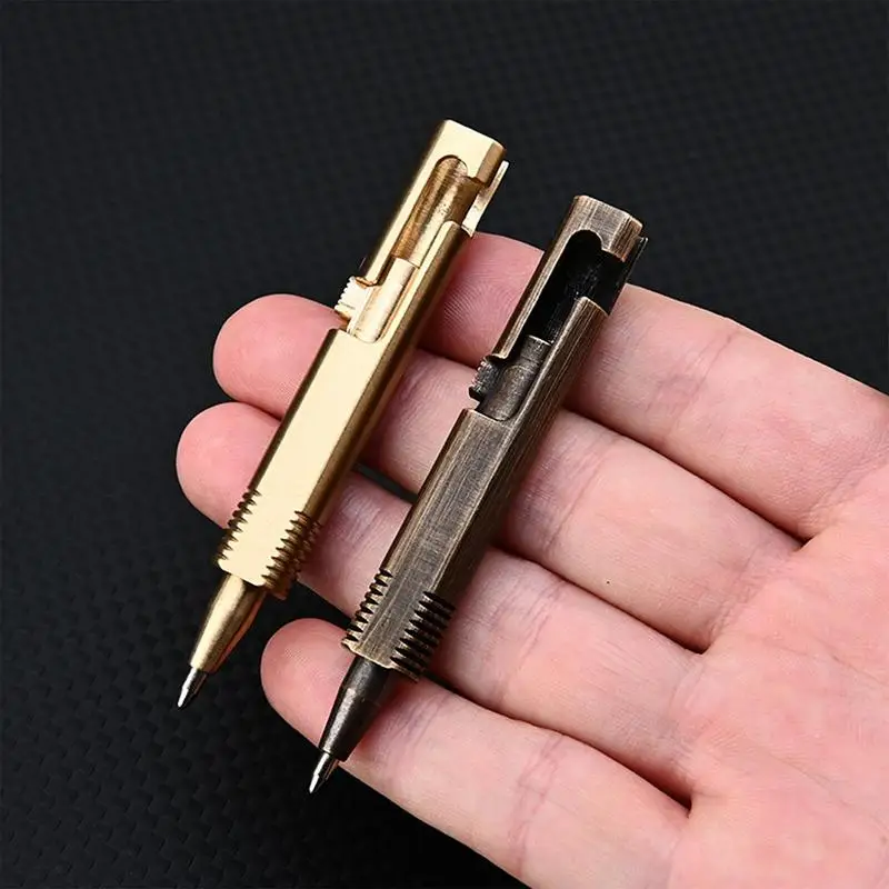 Mini stylo créatif en laiton pour Journal, stylos à bille courts en laiton pour Journal, outils d'écriture en laiton pour la maison et l'école