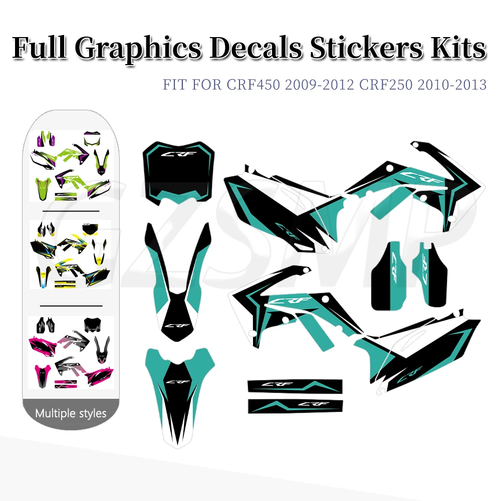 

Fit for HONDA CRF250R 2010-2013 CRF450R 2009-2012 CRF 250R 450R Graphics Decals Stickers Background Deco Kits