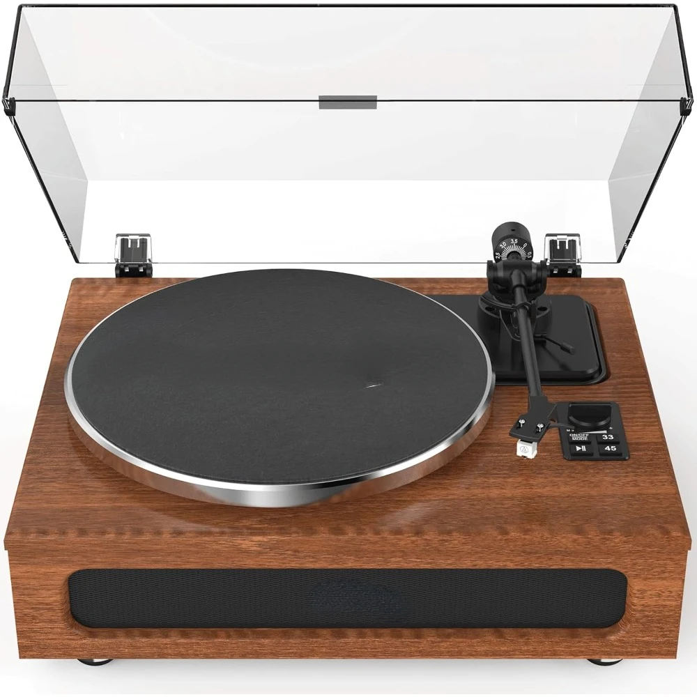 

Record Player Retro Turntable for Vinyl Records All-in-One High Fidelity Vinyl Player Built-in 4 Stereo Speakers Phono Preamp