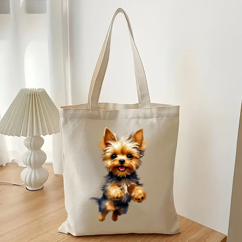 

Dog print Tote Bag Large Capacity Shoulder Shopping Bag for Leisure and Everyday Use Multipurpose Reusable Fashion Handbag