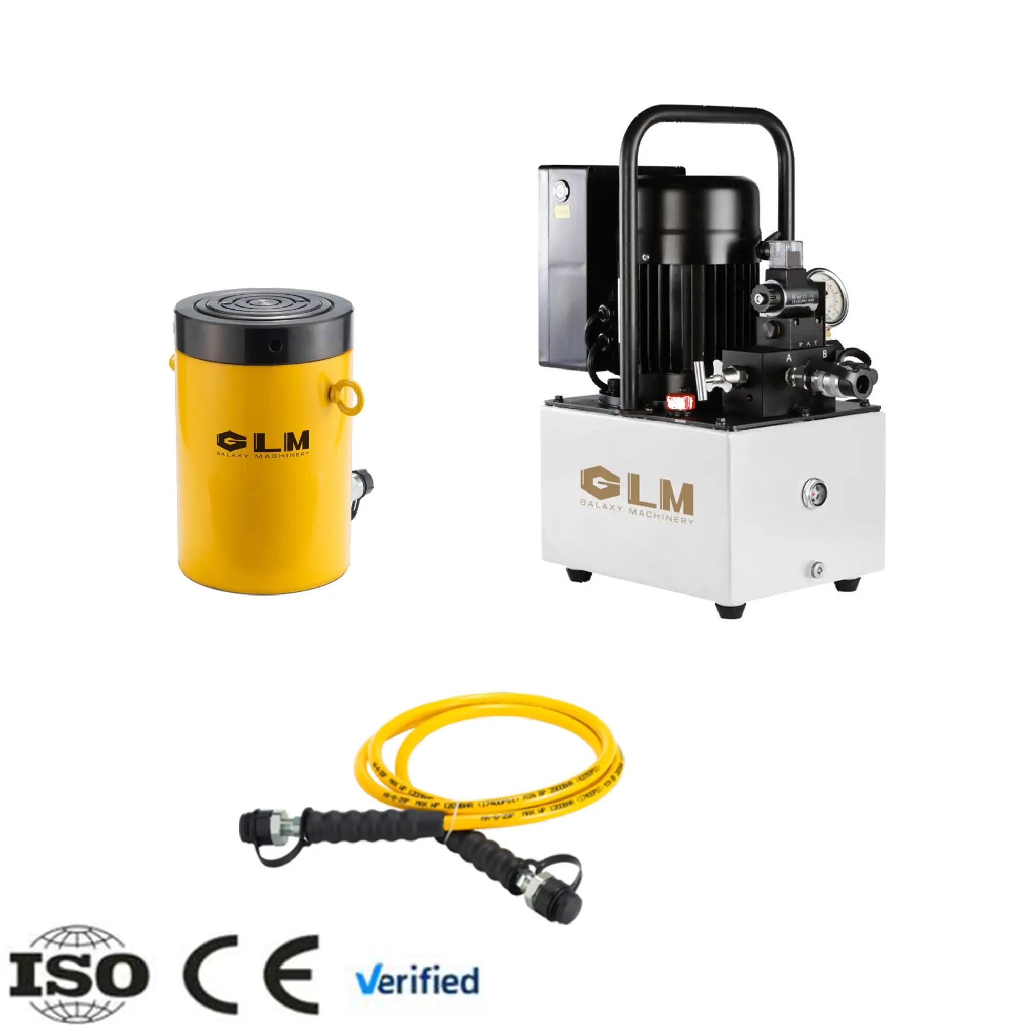 Professional Grade 50-200 Ton For Equipment Lifting & Positioning Single Acting High Tonnage Lock Nut Hydraulic Cylinder Jacks