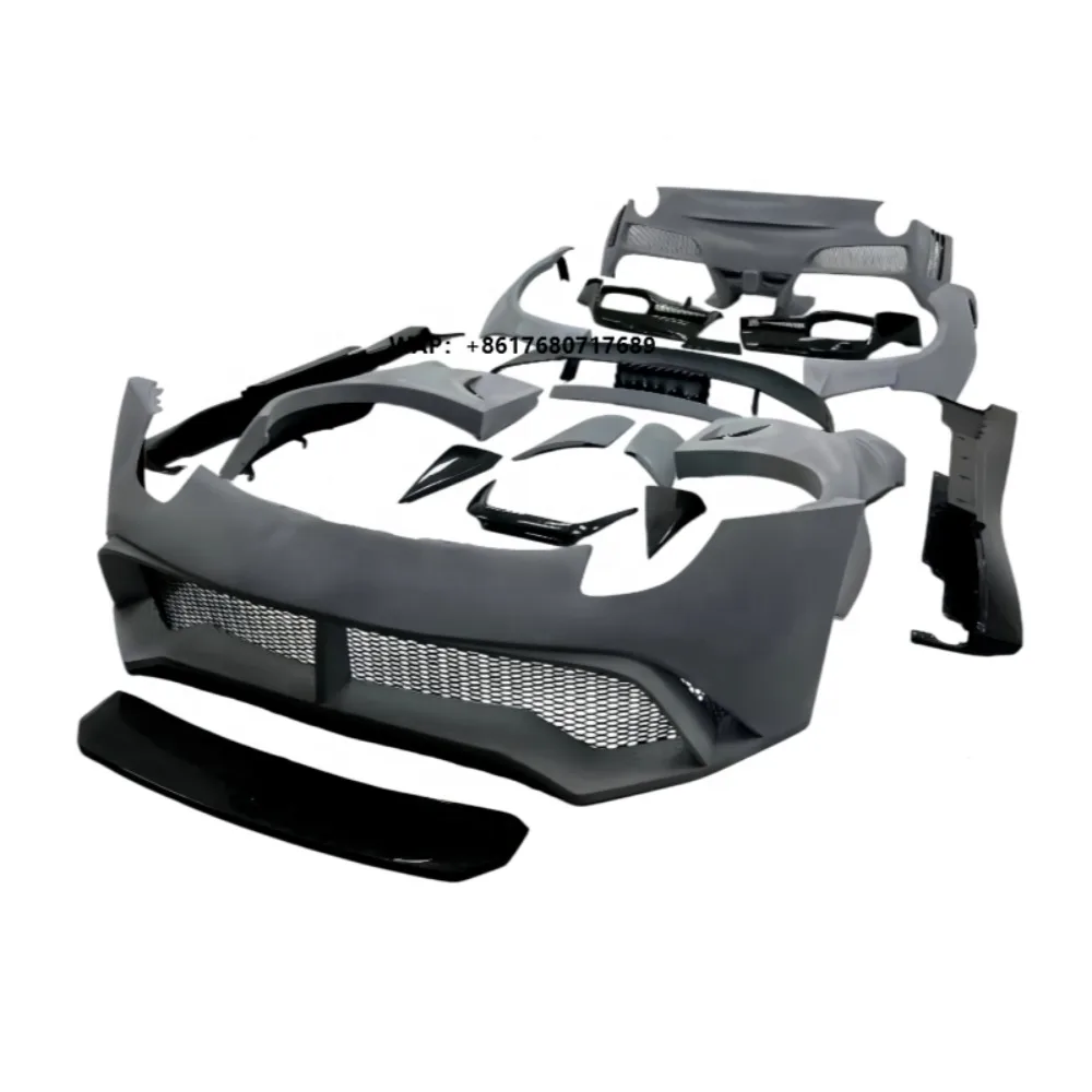 Bodykit Upgrade N Style Half-Carbon Fiber Front Bumper Rear Bumper Side Skirt Fender Rear Spoiler Hood Vent for F12