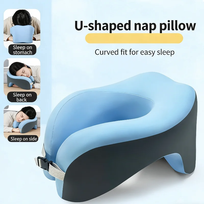 U-Shaped Nap Pillow Travel Pillow for Office Desk Memory Foam Sleeping Cushion for Sitting & Lying Portable Travel Neck Support