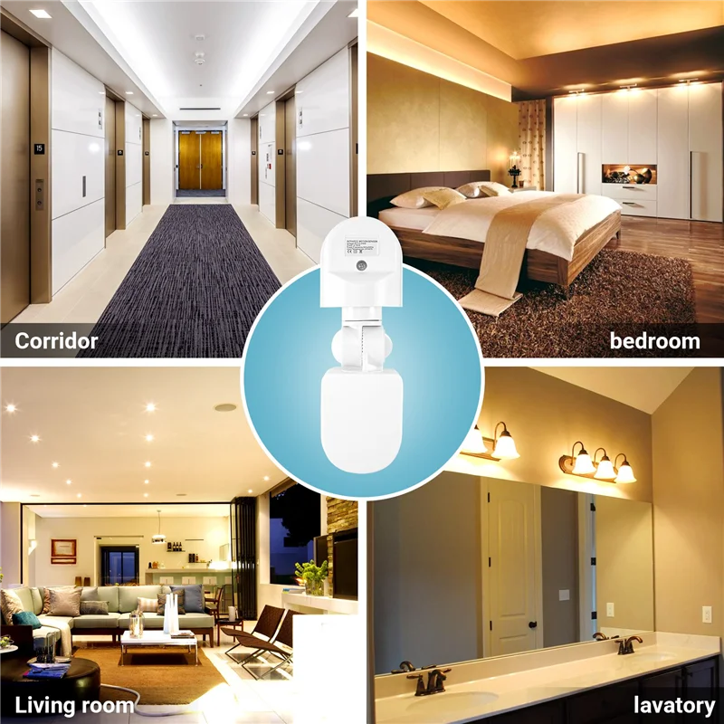 AA08-Sensore di movimento a infrarossi AC110V-240V Interruttore sensore regolabile per sensori di movimento del corpo PIR per scenari multipli (Bianco)