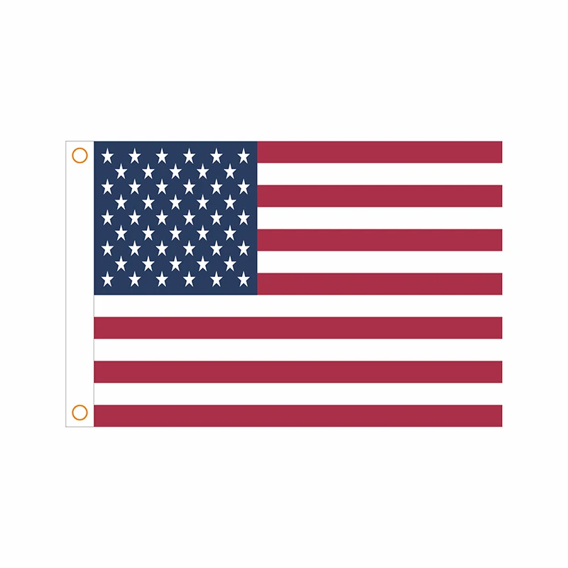 

35.4X59 Inch Embroidered American Flag Independence Day Outdoor USA Flag Waterproof Nylon Sewn Stripes Brass Grommets 90*150cm
