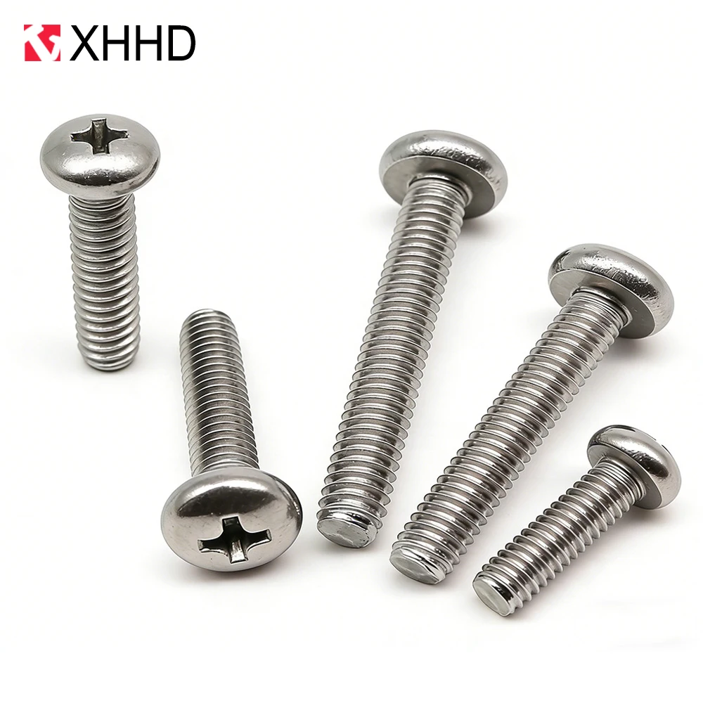 304 Edelstahl Phillips Rundkopfschrauben M2M2.5M3M3.5M4M5M6M8 GB818 Kreuzschlitz-Flachkopfschrauben für DIY Elektronik Möbel Schrauben