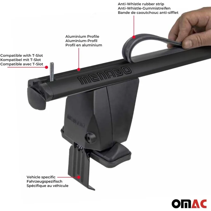 Roof Rack Cross Bars for Honda CRV 20072011 Lockable 110Lbs Capacity Aluminium Black 2Pcs Suitable for Cargo Carriers Kayak Can