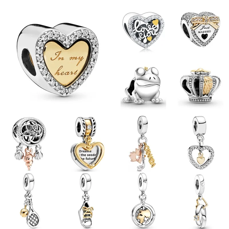 

New DIY 925 Silver Plated Charms Beads Forever Me Pendant For Pandora Bracelet Necklace Keychain Women Girls Jewelry Gifts