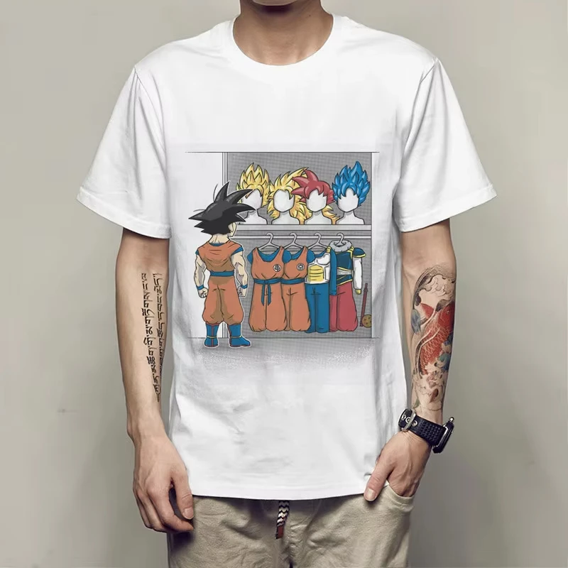 

Забавная футболка с коротким рукавом в стиле аниме Dragon Ball: Гардероб Сайяна Гоку для мужчин и женщин
