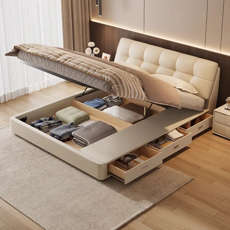 Master Bedroom Double Soft Bag Multifunctional Storage Bed