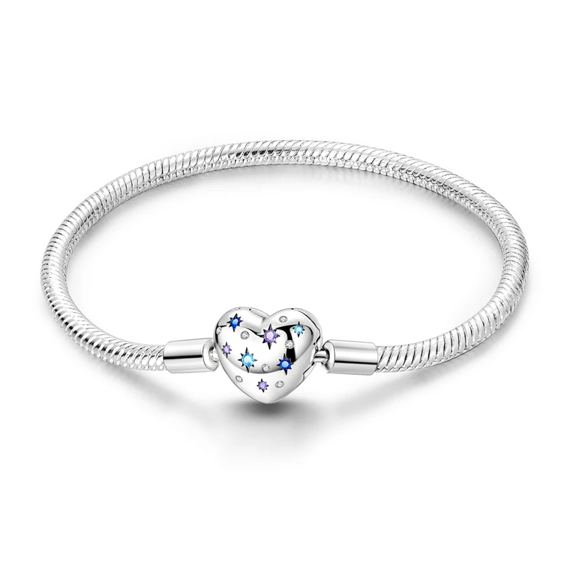 Neu: Armband aus 925er Sterlingsilber, Original, 17-20 cm, mit Kreuz- und Liebesanhängern, passend für Charms, DIY-Schmuck, Geschenk für Frauen – Detail 10