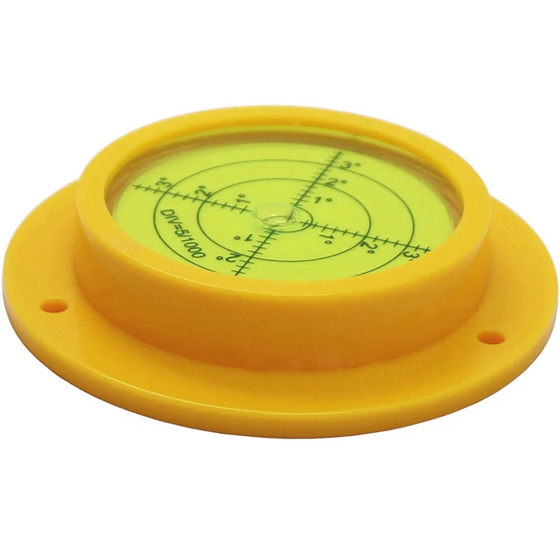 Round Bubble Level, 90X17mm High Precision Circular Spirit Level with 3 Mounting Holes, Measuring Instrument Tool