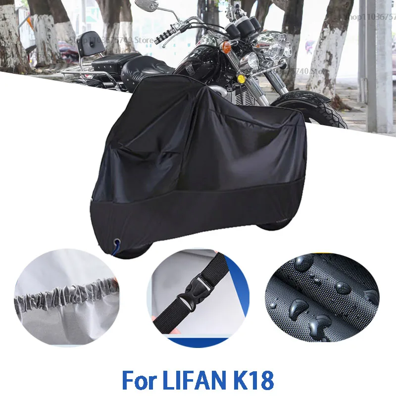 

Motorcycle Full Covers For LIFAN K18 Car Outdoors Sun Protection Dust No Ear Thickened Oxford Clothcover Accessories