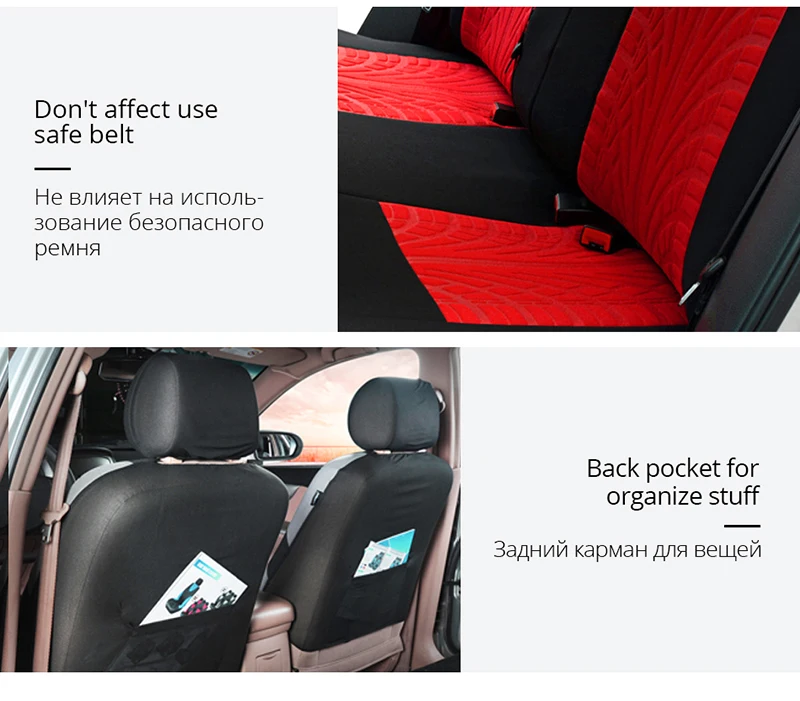 Universelle Sitzbezüge für den Fahrzeuginnenraum, geeignet für zwei Sitzreihen, passend für Ford, Smart 451, Funda Coche, Leon MK2 – Detail 6