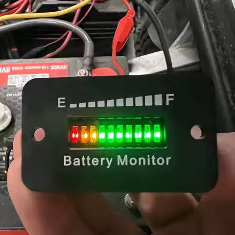 12V 24V 36V 48V 60V 72V LED Battery Level Indicator Acid Battery Meter RV Electric Vehicle Battery Tester
