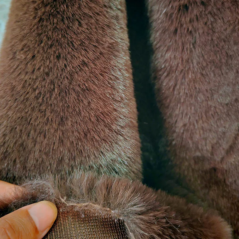 Good,Brown Short Faux Fox Fur Fabric,1.5-2cm Hair Long,Soft Plush,Sewing Material,DIY Collar of Coat,Home Decoration,Carpet,Toys