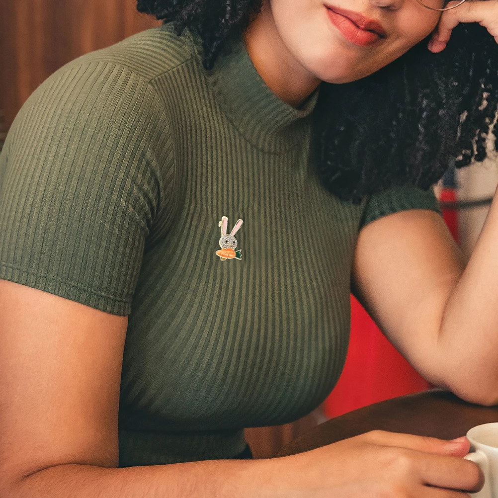 

4Pcs Women Clothes Brooch Lapel Pin Cute Rabbit Shape Aesthetic Metal Brooches for Clothing Scarf Shawl Hat Accessory