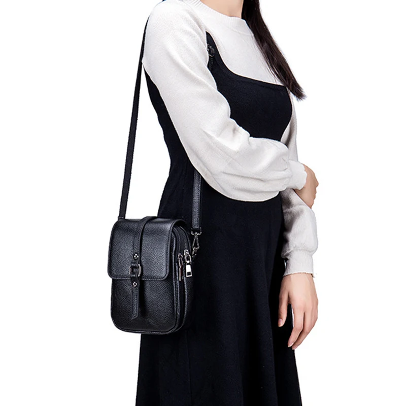 

2025 женская новая универсальная сумка для мобильного телефона, модная многофункциональная мини-кожаная маленькая сумка через плечо, кожаная сумка через плечо