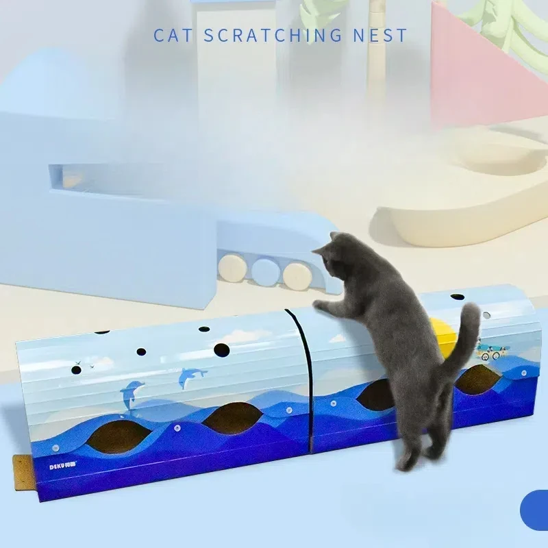 

Pet Toys Cat tunnel with cat scratcher paper cat scratching board kitten playing tube corrugated scratch board cat playground