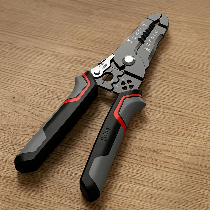 7 Inch 4Cr13 Wire Stripper Crimping Pliers 0.8-2.6mm 1-2.5mm² Multi-function Electrician Tool for Wire Terminal
