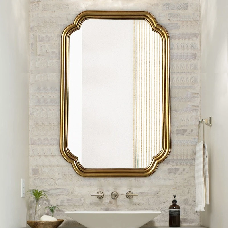 New Chinese wall-mounted decorative mirror, simple and creative bathroom mirror, American vanity vanity makeup mirror