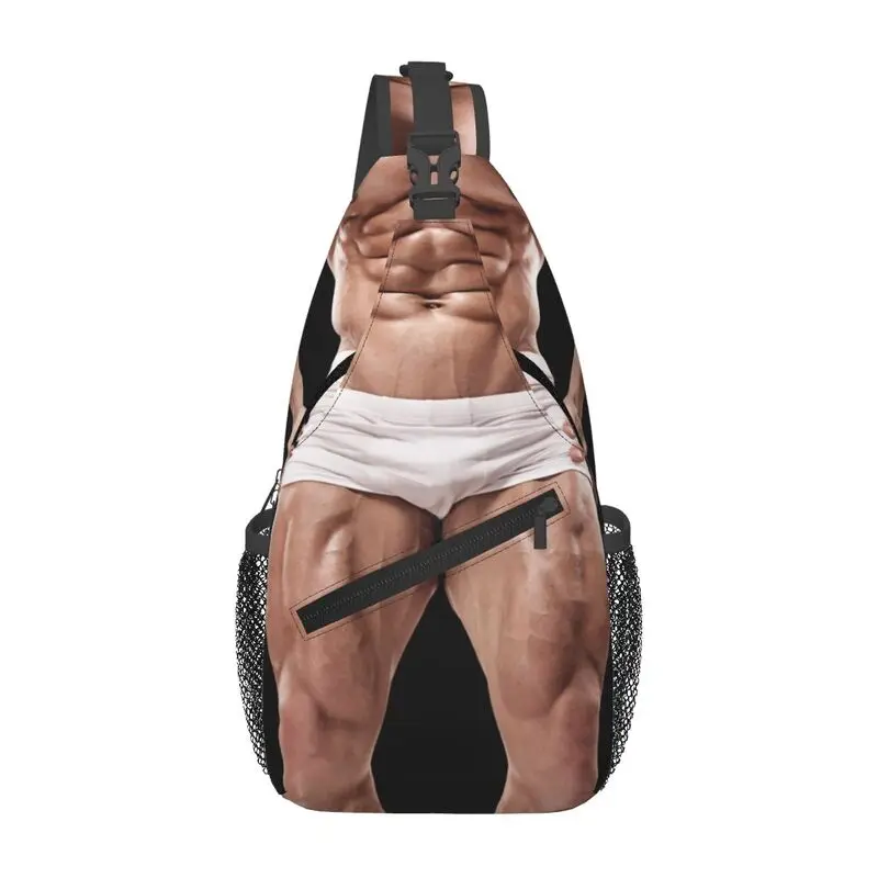 

Изготовленная на заказ забавная нагрудная сумка на слинге Muscle Man, крутой рюкзак через плечо для мужчин, дорожный походный рюкзак