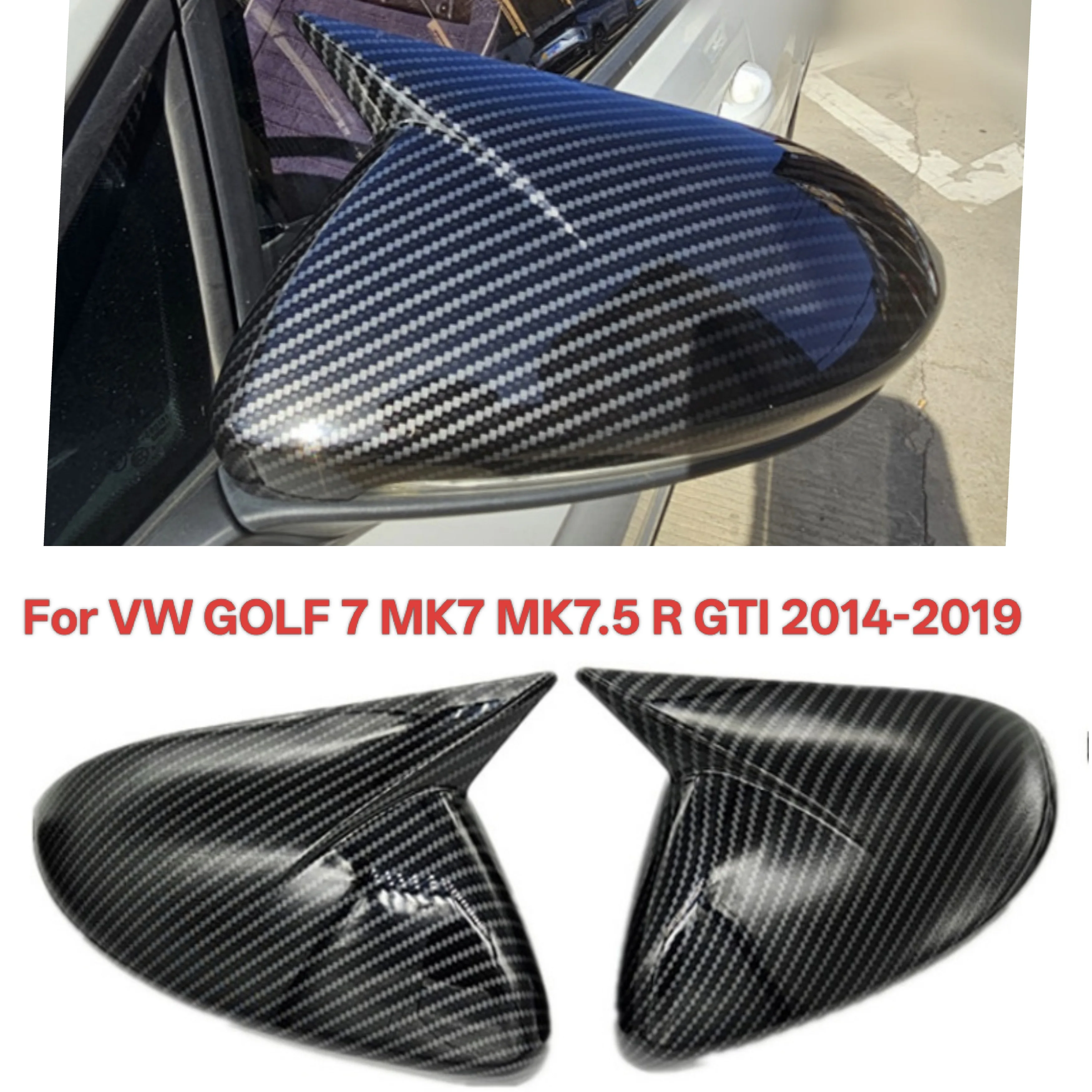 

For VW Golf 7 MK7 MK7.5 GTI R GTE GTD 2014-2019 Rearview Mirror Cover Side Mirror Caps Car Accessories