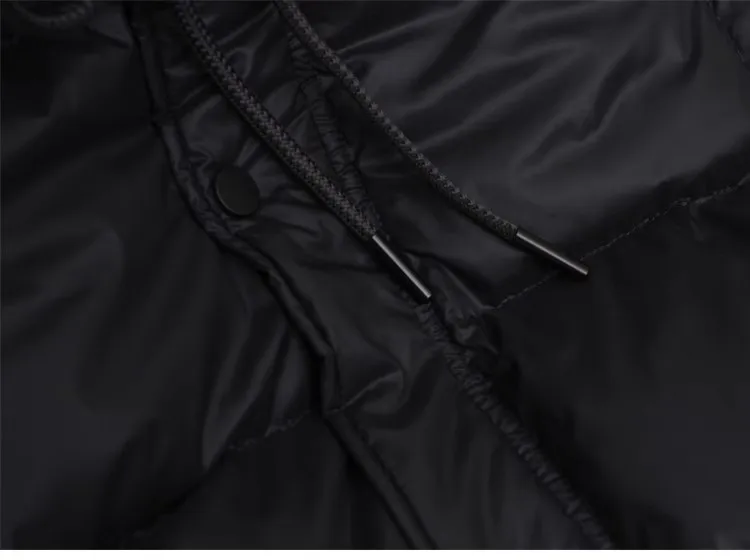 Filling Material: Duck Down~Couple Style Long Over-The-Knee down Jacket, Unisex Black Coat for Petite Individuals, New Winter Model