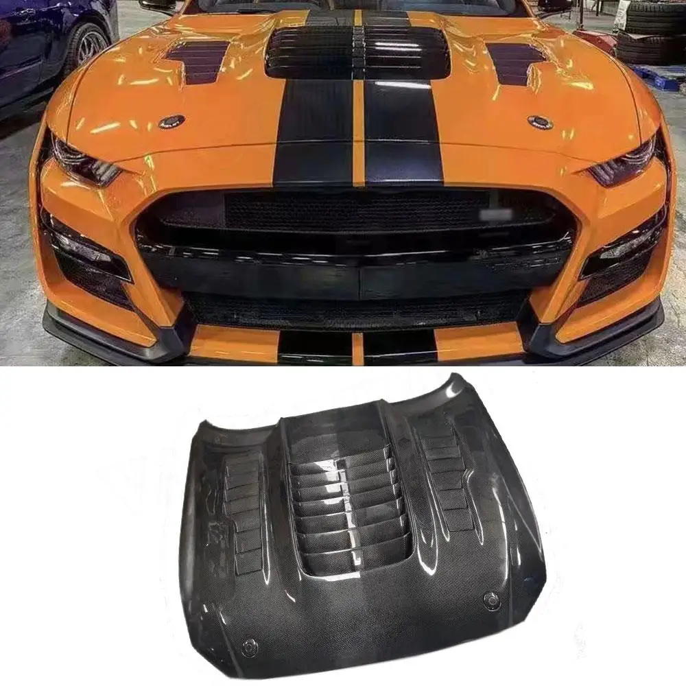 

FRP Unpainted Carbon fiber Engine Hood Case for Ford Mustang 2015 2016 2017 Auto Car Decorations