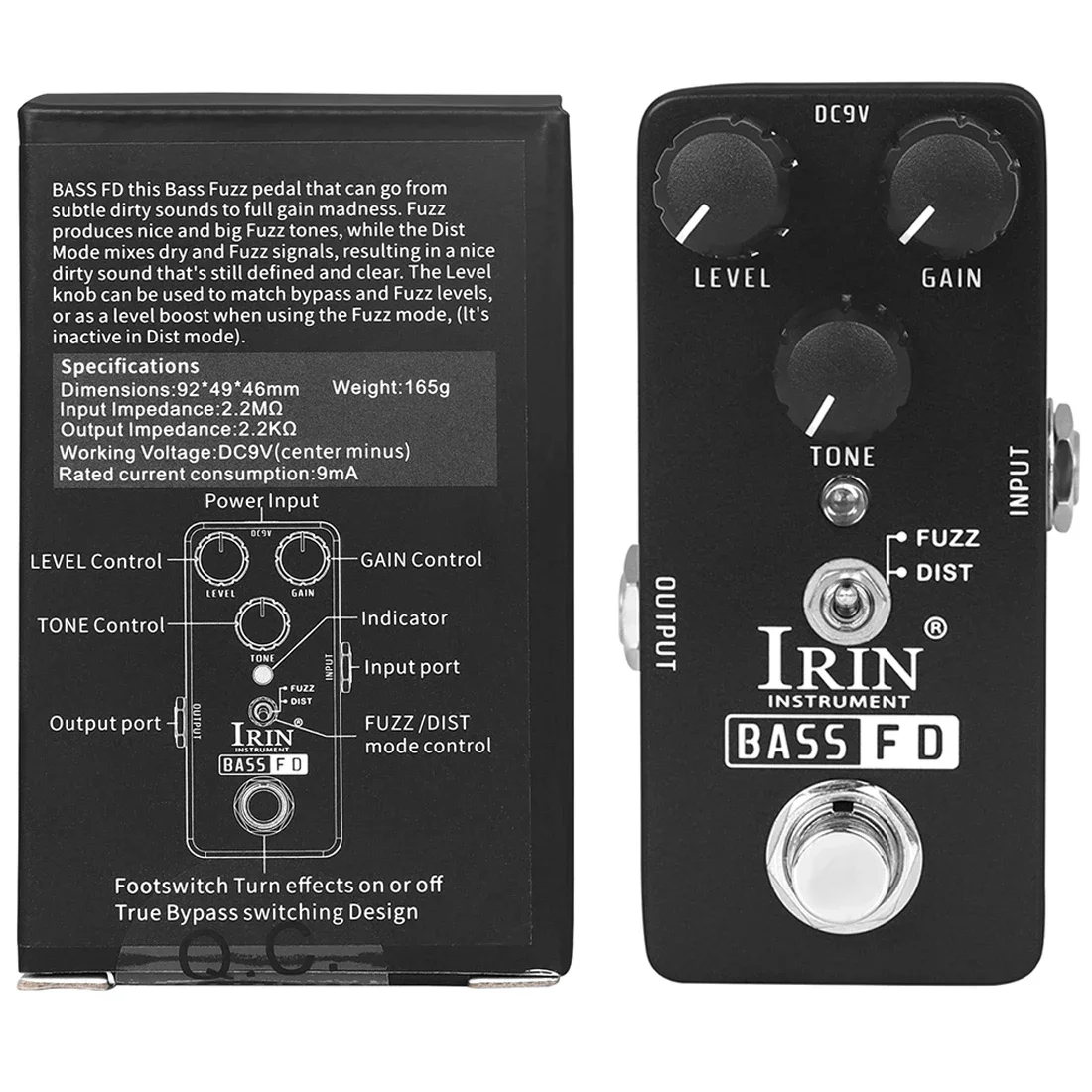 IRIN RS-22 Bass Fd Guitar Effect Pedal Bass Fuzz Effects Full Gain Madness True Bypass Pedals Electric Guitarra Accessories