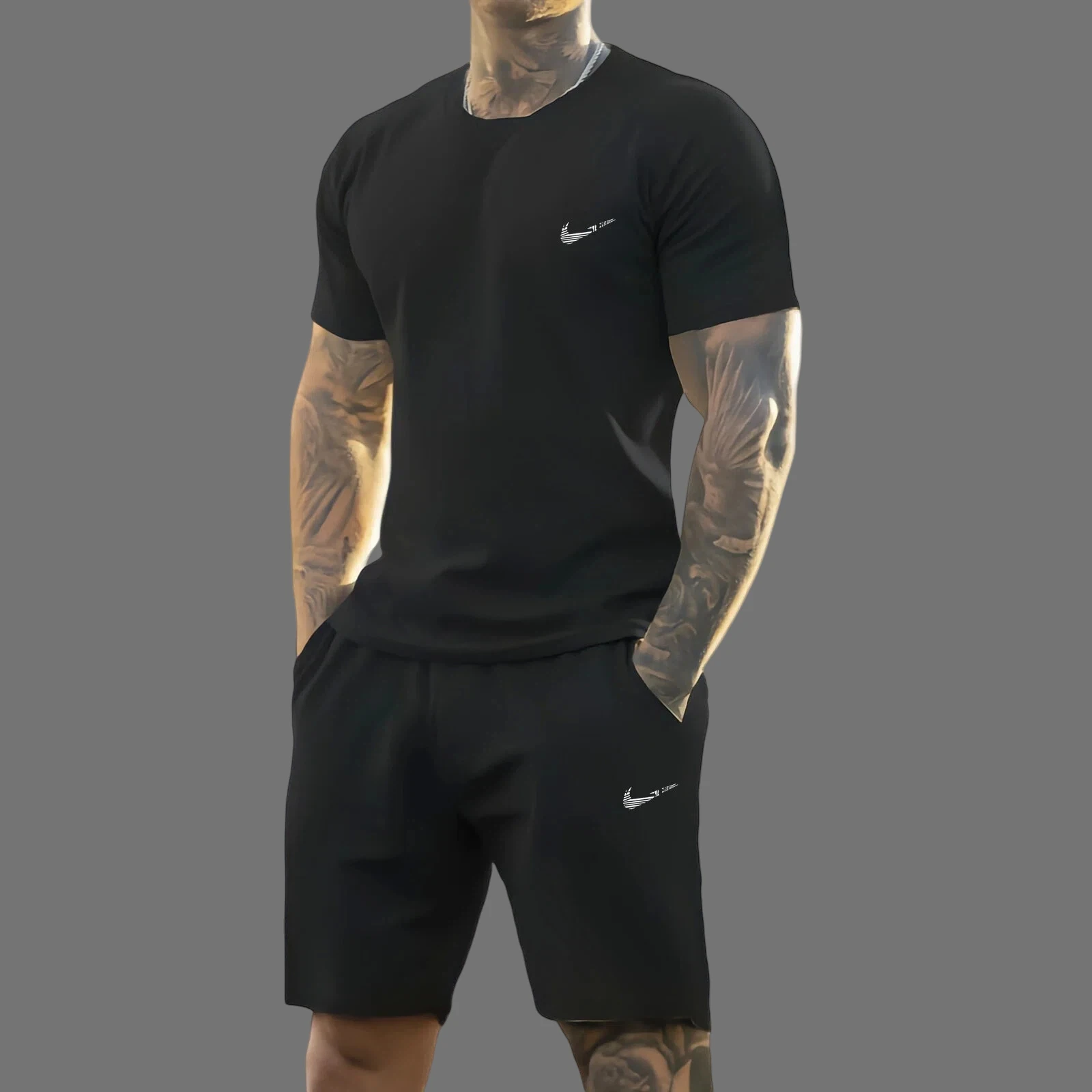 

Лето 2029, новая мужская футболка с короткими рукавами и шортами с принтом, повседневная спортивная одежда, дышащая повседневная мужская футболка для улицы,
