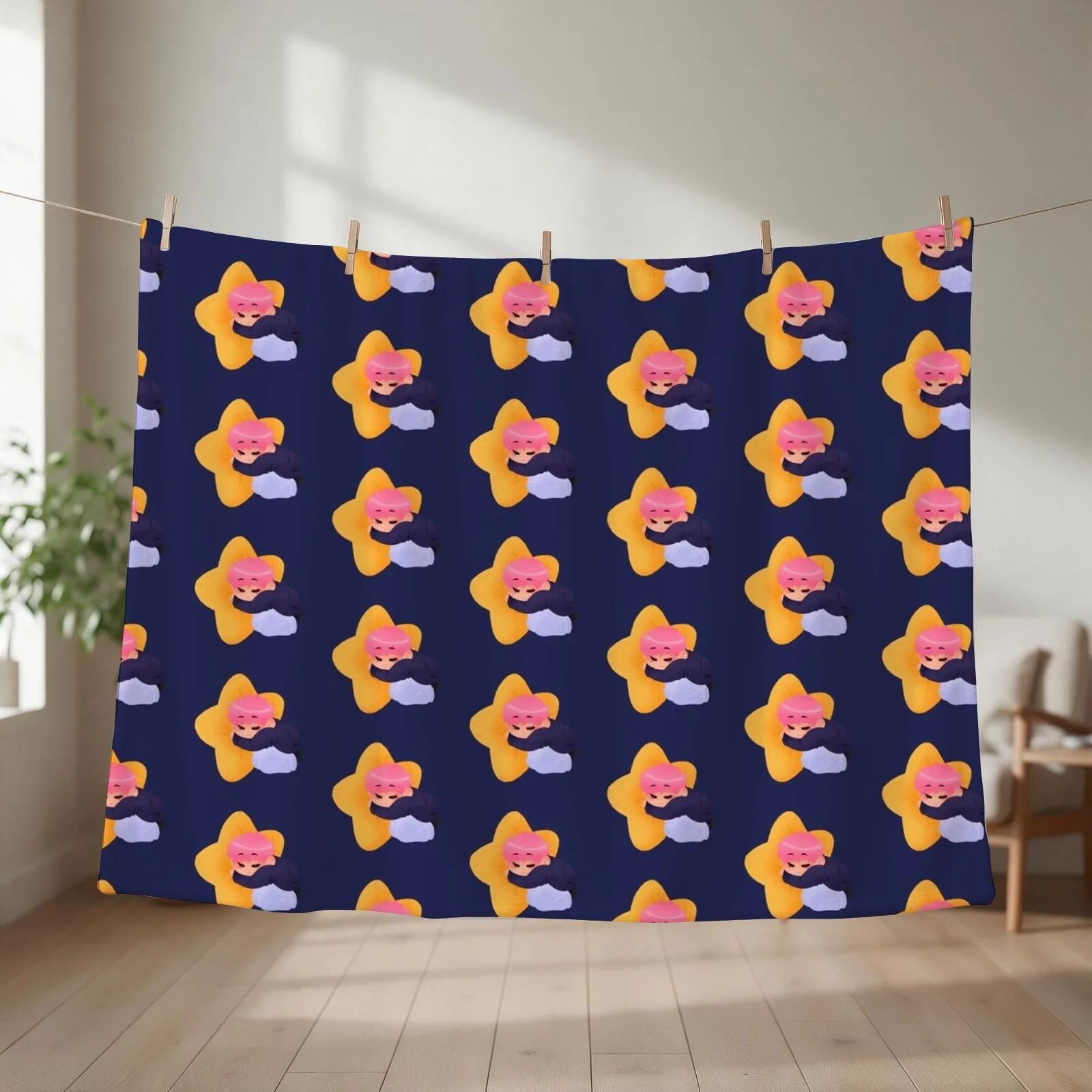 Sleepy Star Hwa Throw Blanket couch cozy soft plush fuzzy picnic outdoor blanket