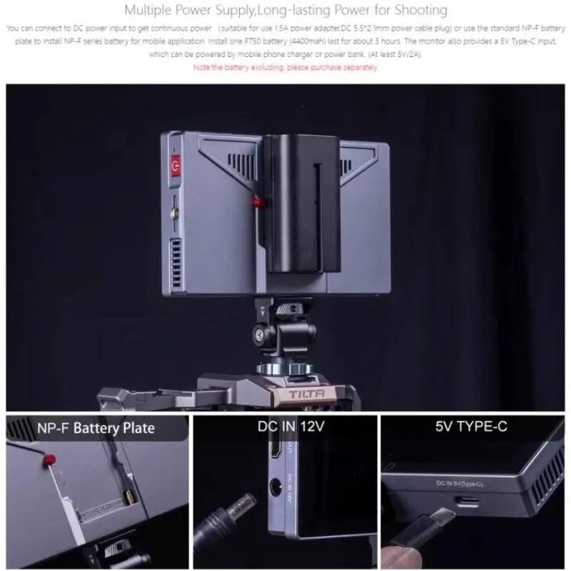 Feelworld 4K alto brilho 1000nit P6x tela de toque de campo de câmera DSLR de alumínio de 5,5 polegadas