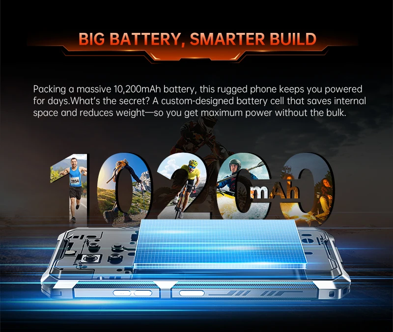 Cubot Rugged Smartphone Android 15 King Kong ES 3, 10200mAh Battery, Up to 16GB+256GB, 6.745" Screen, 120Hz,48MP Camera, NFC,GPS