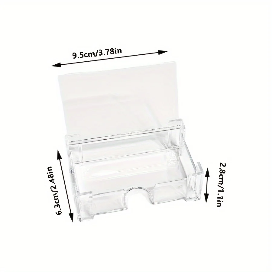 1pc Business Card Storage Box, Transparent Business Card Holder for Photos and Cards, 3-Inch Acrylic Flip-Top Storage Box