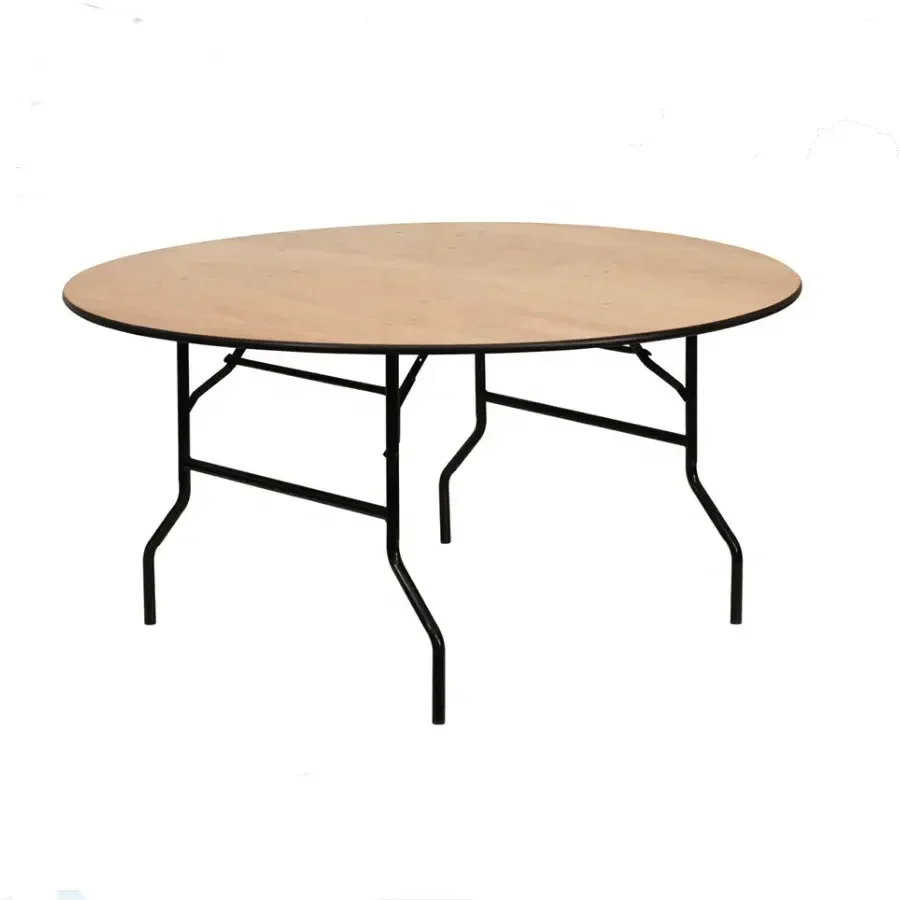 Uniquely designed High Quality Event Table Furniture wood top hotel wedding round banquet table Folding Table