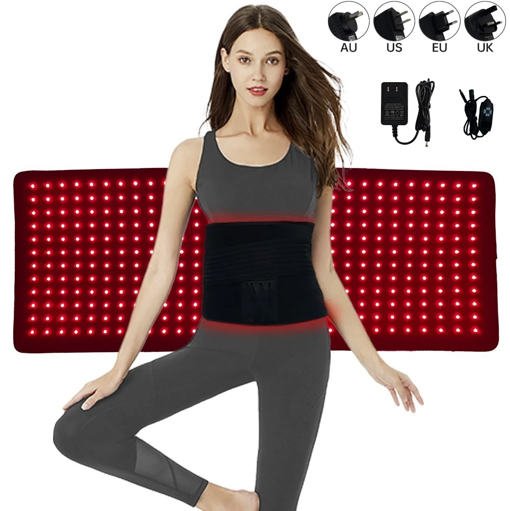 

Red Light Therapy Mat for Body-360LEDs 850&660 nm Large Red&Infrared Light Therapy Pad for Full Body Waist Shoulder Muscle Belt