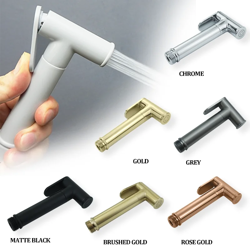 

Wall Mounted High Quality Toilet Shower Bidet Spray Gun Faucet Set with Spring PVC SS Hose Metal Brass for Bathroom