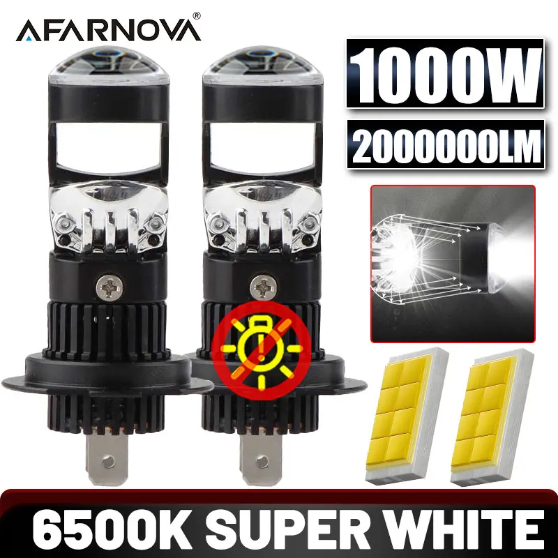 

1000W Светодиодные фары Turbo H7 H4 LED CANBUS Light Мини-автомобильные фары 1:1 CSP Car H11 H8 H9 с вентилятором 6500K Белые противотуманные фары